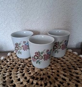Vintage 3szt kubek ceramika pamiątka PRL porcelana Chodzież
