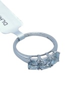 Pierścionek z 3 białymi topazami, srebro 925, certyfikat RocksTV