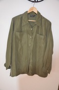 bluzka/koszula 100% silk jedwab r. 46/48 zielona
