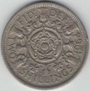Wielka Brytania 2 szylingi two shillings (floren) 1964 28,4 mm - nr 5