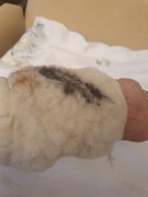 owijka opaska na rękę wełna Merynos zapinana na rzep wyprzedaż domowa