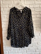 Granatowa sukienka żółte kwiaty kwiatowa h&m oversize 38 m (40 L 42 XL)