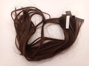 Naturalne doczepiane włosy typu tape-in ciemny brąz