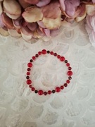 Bransoletka handmade z naturalnych kamieni hematyt koral hranat rubin