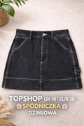 Topshop czarna jeansowa spódnica mini z kieszeniami 38 m