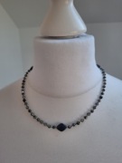 Naszyjnik handmade z naturalnych kamieni hematyt labradoryt noc kairu