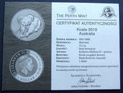 Certyfikat do monety KOALA 2007 Australia Fabulous 12