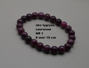 Bransoletka z czerwonym okiem tygrysa NR 1 - 8 mm/19 cm