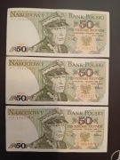 banknoty 50 zł K.Świerczewski 50 zł seria HY-HZ 1988 rok
