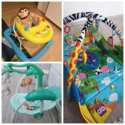 Zestaw dla niemowlaka bujak, mata i chodzik