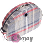 Granatowy organizer do Obag MOON LIGHT krata beż niebieski czerwony OMAY