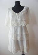 Ecru biała bawełniana krótka sukienka H&M XS / S