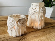 Lampiony, świeczniki makrama boho