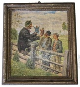 Obrazek: scena wiejska, napisy: "Berlin 1981" – styl Hummel,  12x14 cm