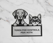 Tabliczka ostrzegawcza uwaga pies i kot 