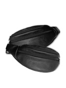 Saszetka nerka - czarna - skóra naturalna