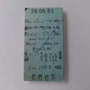 Stary bilet PKP PRL 1982 Warszawa - Kraków Ekspres