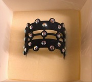 Bransoletka czarna kryształki svarowsky nowa zatrzask bransoleta