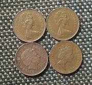 Monety 1 New Penny Elizabeth II 4 sztuki 
