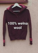 ciepły wełniany sweter golf 100% wełna wool xs 34 devold