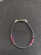 Bransoletka ręcznie robiona hematyt z Rubinem