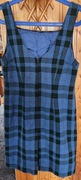 Sukienka princeska niebieska w kratę + kamizelka, r. 40