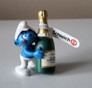 Schleich smerf smurf z szampanem figurka model wycofany z 2007 r.