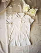 Biały t-shirt sportowy polo Bawełna 