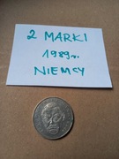 Moneta 2 marki niemieckie 1989r. Ludwig Erhard