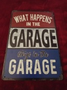 Tablica metalowa do powieszenia co w garażu to w garażu 20x30 cm