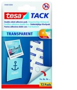 PŁATKI SAMOPRZYLEPNE TESA TACK 72 SZT. TRANSPARENTNE masa mocująca