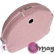 Różowy organizer do Obag MOON LIGHT plecionka róż pudrowy wnętrze OMAY