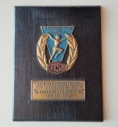 Plakieta DTSB Lipsk 1959 - III Festiwal Sportu NRD - Drewno i Mosiądz. 