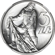 PRL 5 złotych Rybak 1973 NGC MS64 piękny egzemplarz 