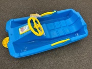 SANKI ŚLIZGACZ Z KIEROWNICĄ HAMULCEM POLSKIE niebieskie