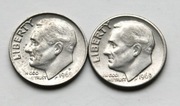10 cent 1969 bzm i D one dime zestaw 2 sztuki 