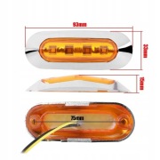 LAMPA OBRYSOWA żółta 4 LED 12V 8 szt.
