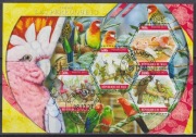 Znaczki używany w miniaturze arkusza Fauna Ptaki Papugi 2021 z Mali