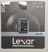 Lexar Professional Silver Plus SDXC 64GB UHS-I U3 V30
