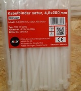 OPASKI ZACISKOWE KABLOWE TRYTKI 100 SZT 4,8x200MM 