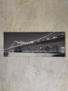 Obraz Manhattan Bridge New York 100x40, czarno biały nadruk na płótnie