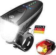 Toptrek Zestaw świateł rowerowych 100 luksów, zestaw oświetlenia rowerowego