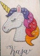 Jednorożec Obraz String Art Rękodzieło 40x30cm