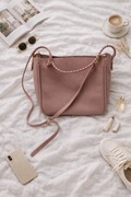 Elegancka torebka na ramię | pastelowy róż