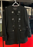 Zara, czarny płaszcz damski, 100% wiskoza, rozmiar S