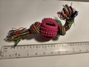 Zabawka szarpak dla psa z gumą różowy