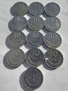 Polska PRL 10 groszy 1969 - 1985 (13 monet) ŁADNE