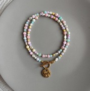 Wiosenny naszyjnik ręcznie wykonany 