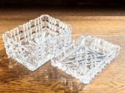 Papierośnica + popielnica 2 w 1 kryształy prl retro kryształy vintage