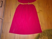 Spódnica plisowana czerwona bordowa gumka w pasie PRL Vintage